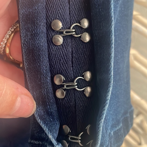 COPY - XS Free People mini dress/tunic/duster Stretchy jean material - Picture 6 of 7